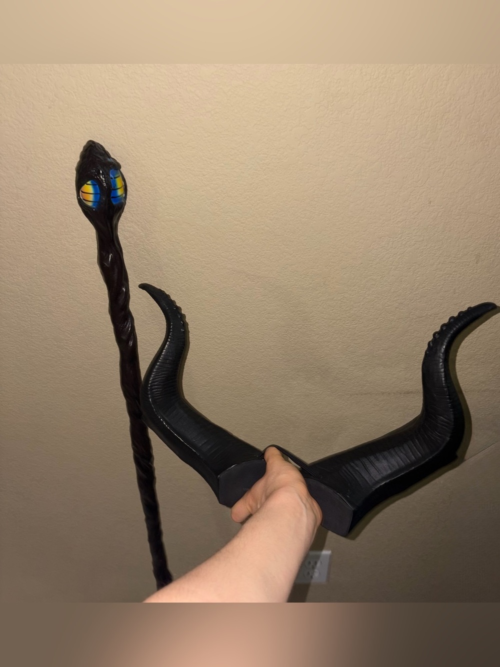 Maleficent horns and staff